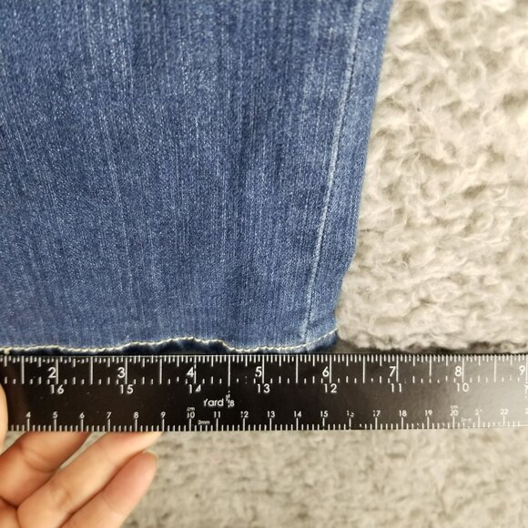 Vigold Jeans Girls 16 1/2 Plus Blue Straight Floral Embroidered Denim *Read* - Picture 10 of 15